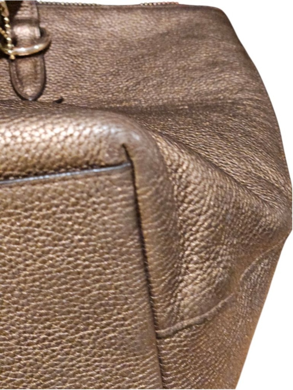 Coach Bronze Leather Tote Bag One Size - Picture 7 of 16